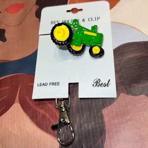 New Best Key Holder Purse Clip, Keychain Green Tractor